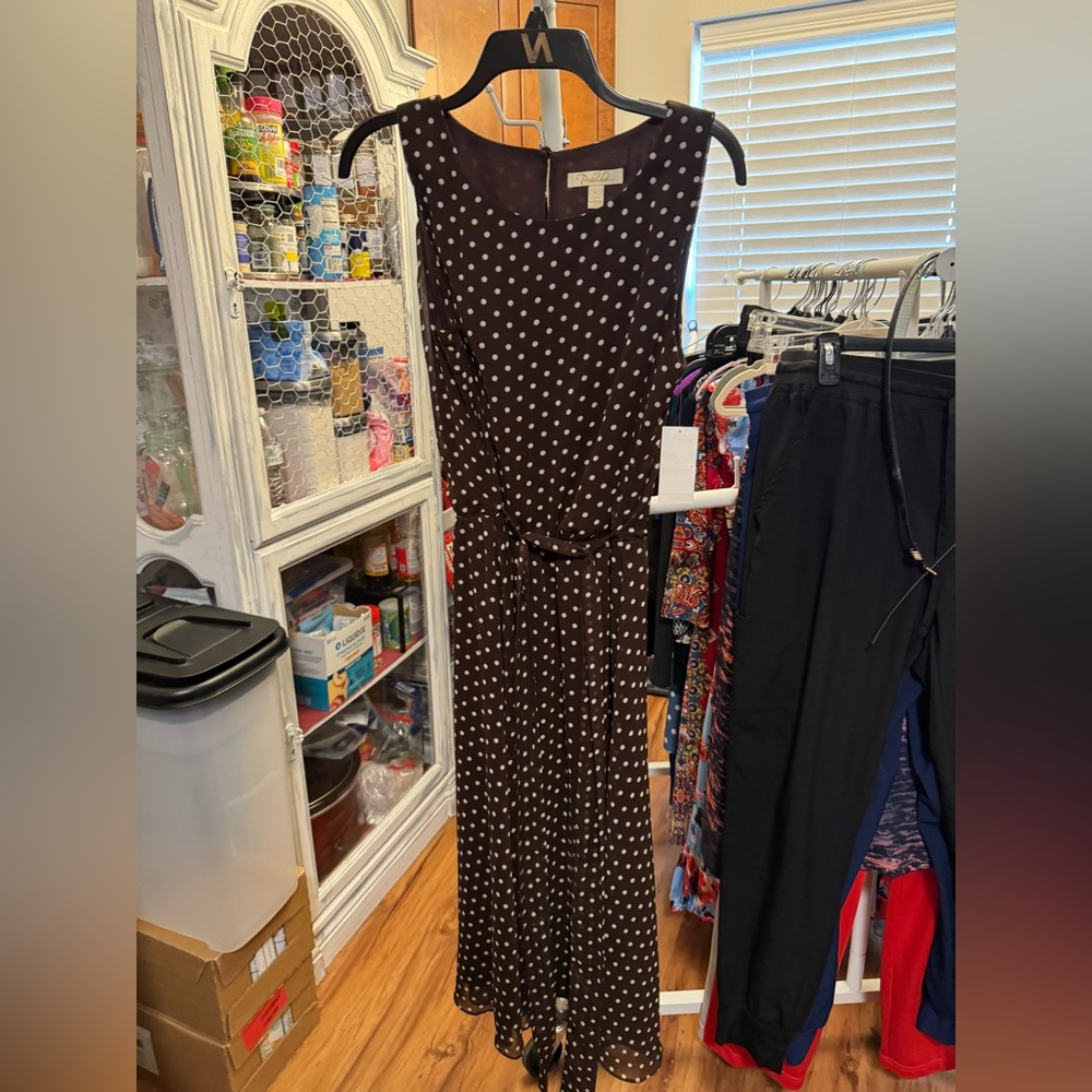 Prelude Pretty Woman Brown Polka Dot Dress